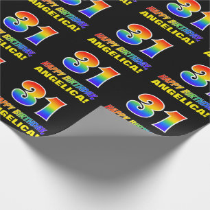 31st Birthday: Bold, Fun, Simple, Rainbow 31 Wrapping Paper