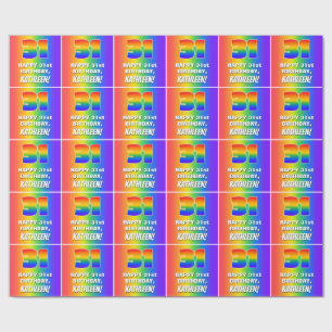 31st Birthday: Colourful, Fun Rainbow Pattern # 31 Wrapping Paper