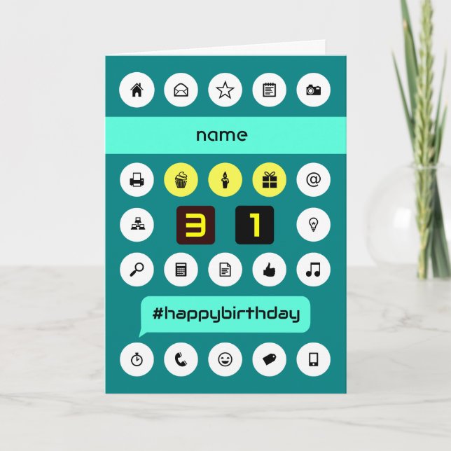 31st birthday computing custom name card (Front)