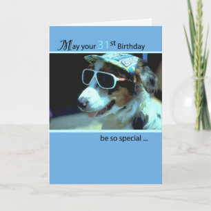31st Birthday Dog in Funny Sunglasses Card