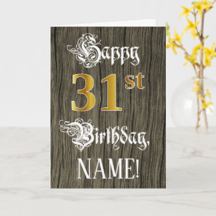 31st Birthday: Faux Gold Look + Faux Wood Pattern Card