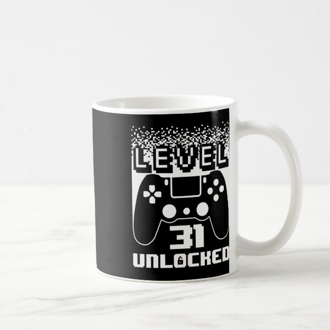 31st Birthday For Men Level 31 Unlocked Gamer 31 Y Coffee Mug (Right)