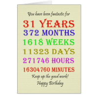 31st Birthday Milestones