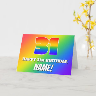 31st Birthday: Multicolored Rainbow Pattern # 31 Card