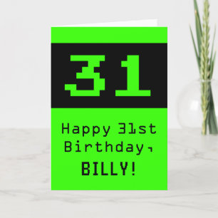 31st Birthday: Nerdy / Geeky Style "31" and Name Card