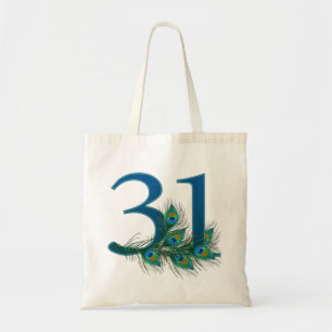 31st Birthday Or Anniversary Peacock Feather Tote Bag