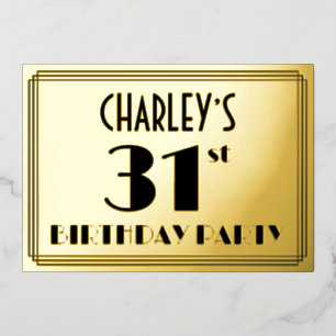 31st Birthday Party — Art Deco Look “31” + Name