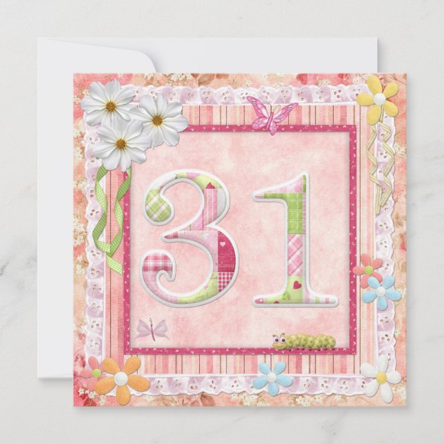 31st birthday party scrapbooking style invitation (Front)