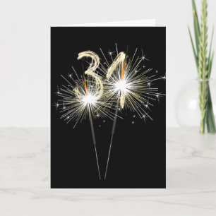 31st Birthday Sparklers on Black Card