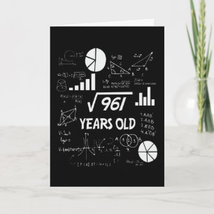 31st Birthday Square Root Math 31 Years Old Bday Card