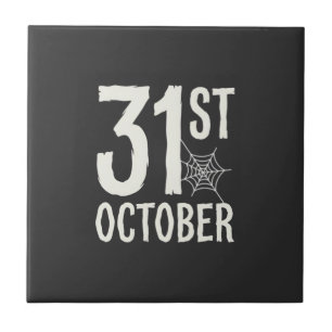31st October Halloween Spider Web Design Ceramic Tile