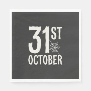 31st October Halloween Spider Web Design Napkin