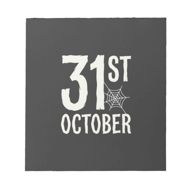 31st October Halloween Spider Web Design Notepad (Front)