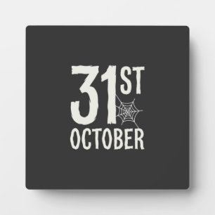 31st October Halloween Spider Web Design Plaque