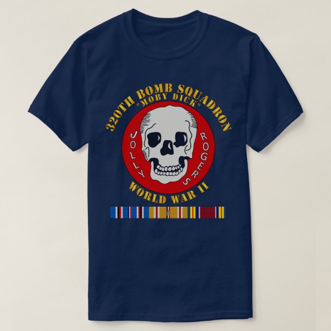 320th Bomb Squadron WWII w PAC SVC T-Shirt (Design Front)