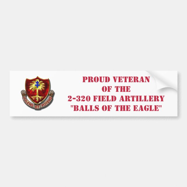 320th Field Artillery Bumper Sticker (Front)