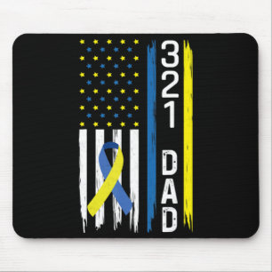 321 Dad Down Syndrome Support Awareness Mouse Pad