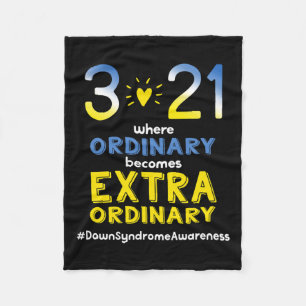 321 Down Syndrome Awareness Day Downs Awareness Te Fleece Blanket