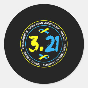 321 World Down Syndrome Awareness Classic Round Sticker
