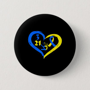 321 World Down Syndrome Awareness Day Heart March 6 Cm Round Badge