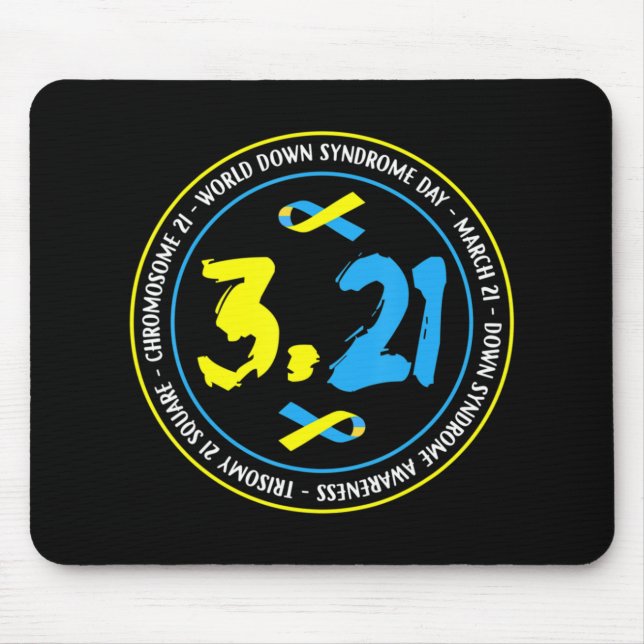 321 World Down Syndrome Awareness for men women ki Mouse Pad (Front)