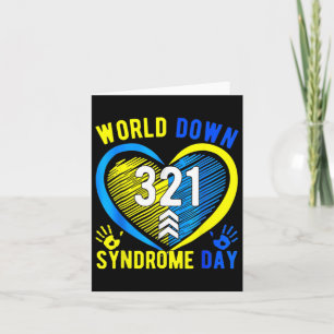 321 World Down Syndrome Day Awareness Blue Yellow Card