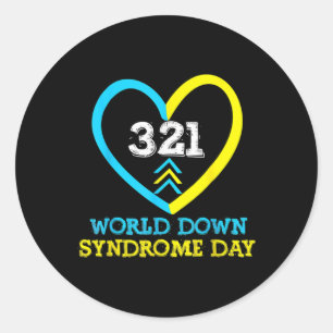 321 World Down Syndrome Day Awareness Matching Out Classic Round Sticker