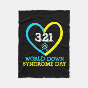 321 World Down Syndrome Day Awareness Matching Out Fleece Blanket