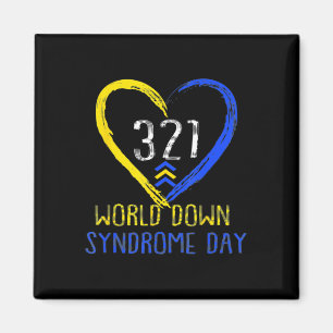321 World Down Syndrome Day Three Arrows Men Women Magnet