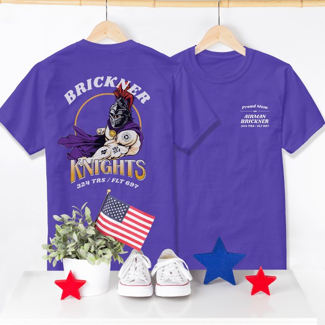 324 Knights Air Force Basic Training Graduation T-Shirt (Custom purple Air Force Basic Military Training Graduation Shirt, 324 Knights Family Shirt Proud Mom)