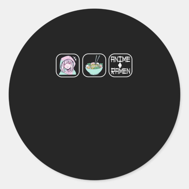 32.Anime Love Ramen Classic Round Sticker (Front)