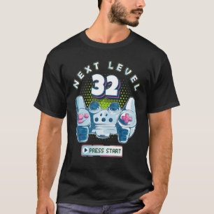 32 Birthday Gamer Next Level 32 Gaming Controller T-Shirt