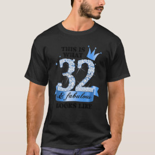 32 & Fabulous I Blue White Party Group Candid Phot T-Shirt