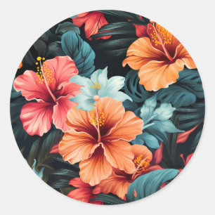 #32 Floral Pattern Classic Round Sticker