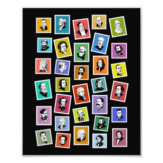 32 graphic portraits of the greatest composers photo print (Front)