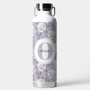 32 oz. Rose Garden Monogram Lavender Water Bottle