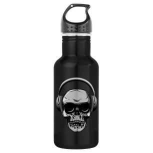 32 oz  Skull with Sunglasses & Headphones 532 Ml Water Bottle