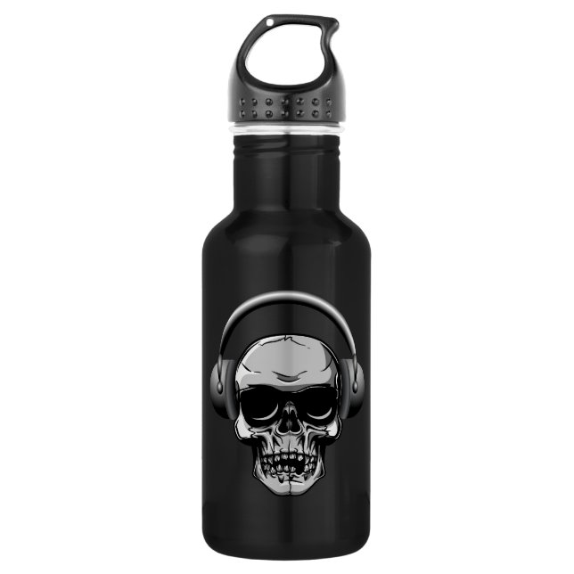 32 oz  Skull with Sunglasses & Headphones 532 Ml Water Bottle (Front)