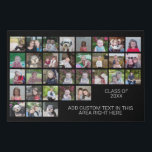 32 Photo Collage Grid - 2 Text boxes - black white Faux Canvas Print<br><div class="desc">Use 32 SQUARE photos to create a personal photo collage. This modern, clean layout includes a text block in a san serif font to add a family name or a name. The background colour can be changed in the customise area. ***For best results for this multi photo layout - crop...</div>