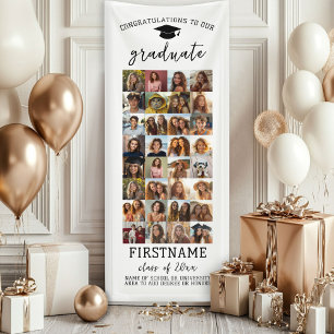 32 Photo - Graduation Modern Minimal White Banner