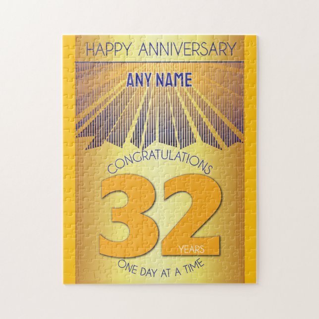 32 Year | AA 12 Step Anniversary Personalised Jigsaw Puzzle (Vertical)