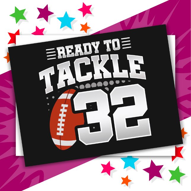 32 Year Old Tackle Football Party 32nd Birthday Postcard (Creator Uploaded)