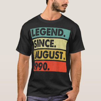 32 Years Old Gifts Legend Since August 1990nd Birt T-Shirt