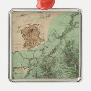 32C Land Classification Map Metal Tree Decoration