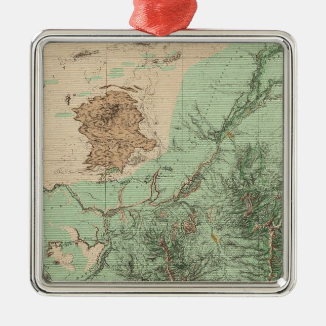 32C Land Classification Map Metal Tree Decoration (Front)