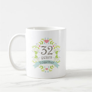 32nd Anniversary Keepsake Beverage Coffee Mug