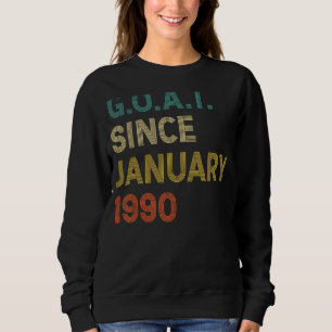 32nd Birthday 32 Years Old Goat Since January 1990 Sweatshirt