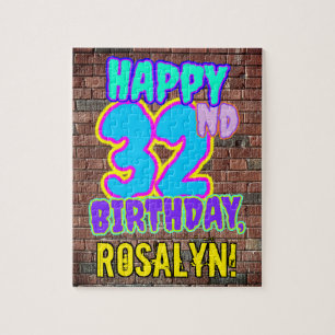 32nd Birthday ~ Fun, Urban Graffiti Inspired Look Jigsaw Puzzle