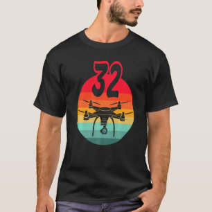 32nd Birthday I Retro Remote Control Drones With C T-Shirt