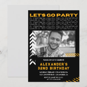 32nd birthday invitations Men Photo Spray paint